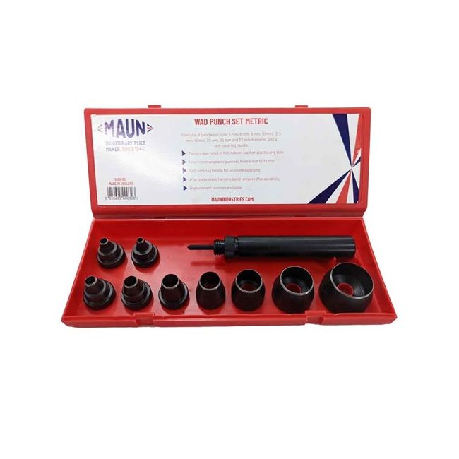 Maun 5-32mm 10PC Metric Wad Punch Set W/Centre Punch MA1000/05