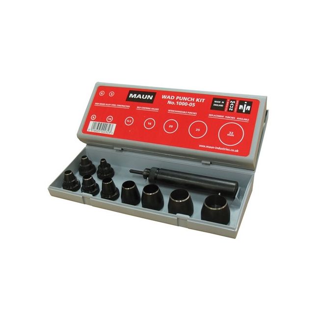Maun 0.25-1" 9PC Imperial Wad Punch Set W/Centre Punch MA1001/05