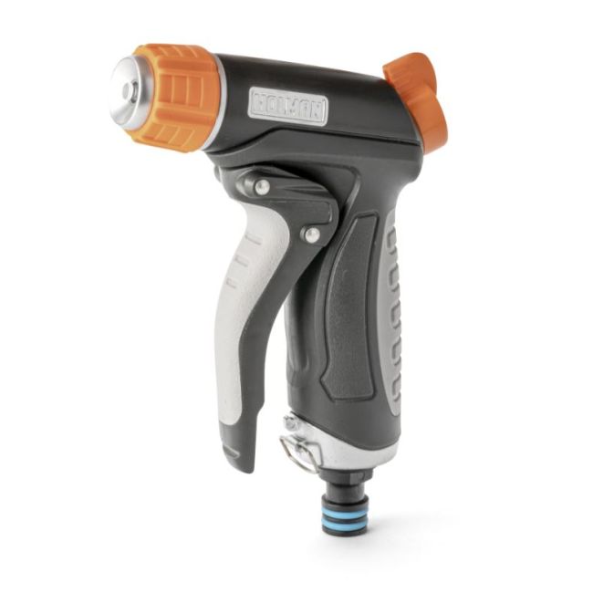 Holman Water Spray Gun Rubber Coated Metal Adjustable Pistol 5069H