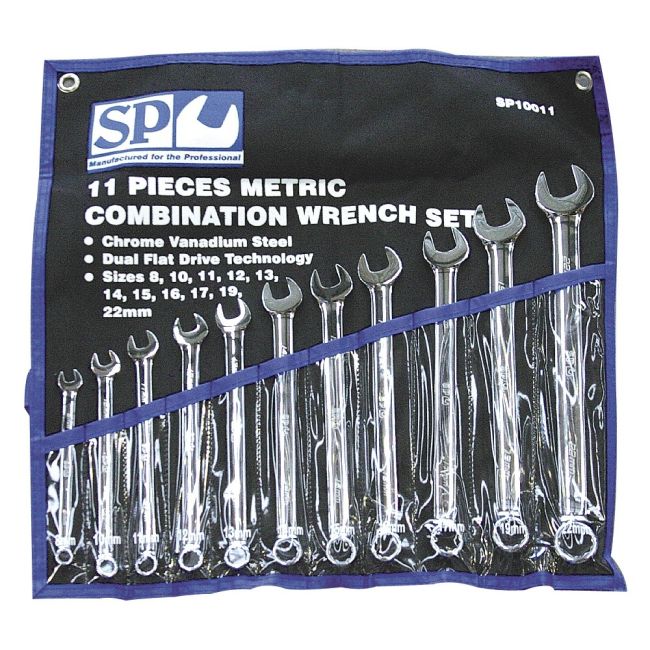 SP Tools Spanner Set 11 Piece Metric Combination Wrench SP10011