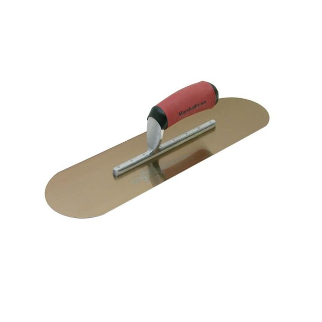 Marshalltown POOL TROWEL 406X115MM GOLD-SS 8 RIVETS DURASOFT HANDLE 13457