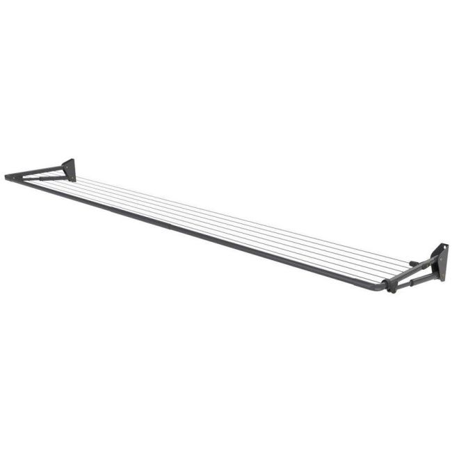 Hills Long Folding Frame Wall Mount Clothesline 3.6m Monument 80150685 – Space Saver Design