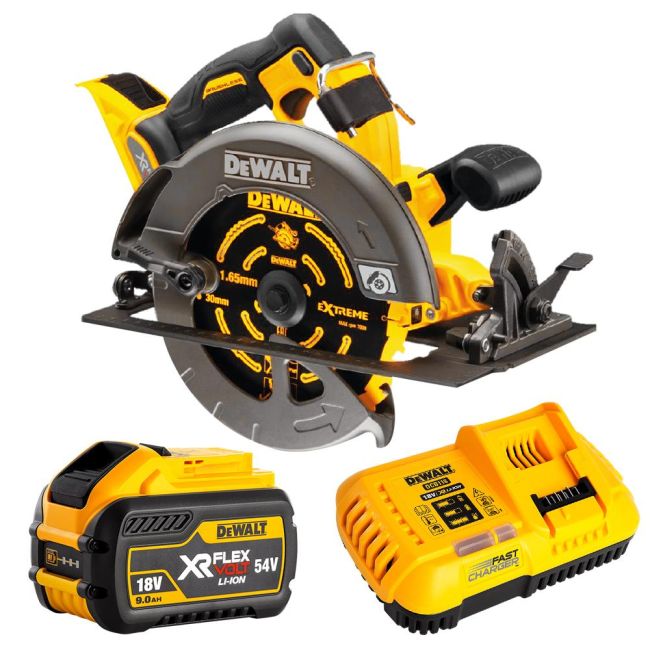 DeWalt 54V 9.0Ah FlexVolt XR Li-Ion Cordless Brushless 184mm (7") Circular Saw Combo Kit DCS578X1-XE