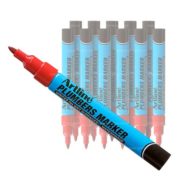 Artline Plumbers Marker 12 Piece 1.5mm RED 199502R