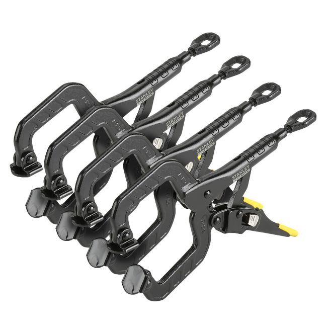 Stanley C Clamps x4 Swivel 280mm 11" Lock Grip Locking Pliers FATMAX FMHT0-74892