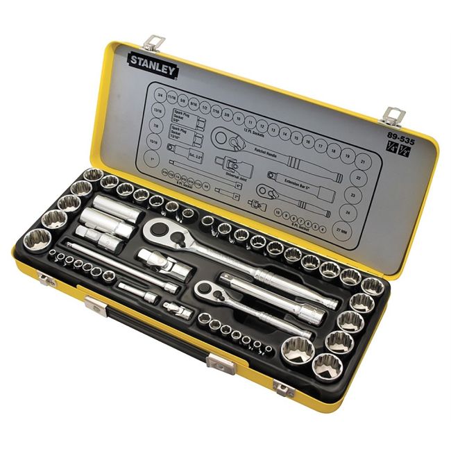 Stanley 50PC 1/4" & 1/2" Metric/AF Socket Set 89-535