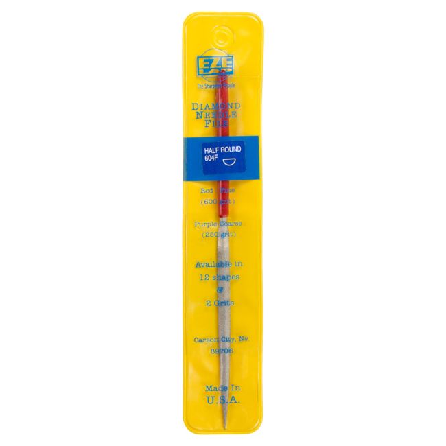 Eze-Lap Fine Half Round Diamond Needle File 604F