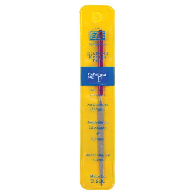 Eze-Lap Coarse Flat Warding Diamond Needle File 605C
