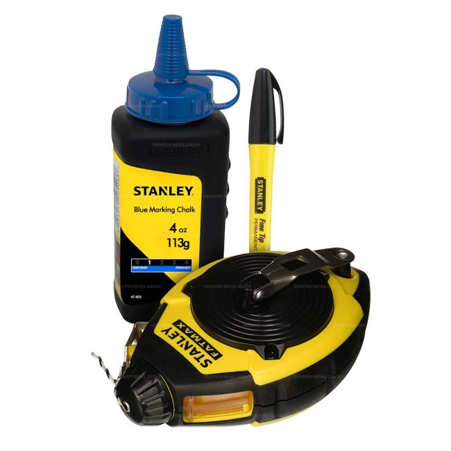 Stanley 47-681 Chalk Line 30m Layout Set with Chalk and Marker 47-681