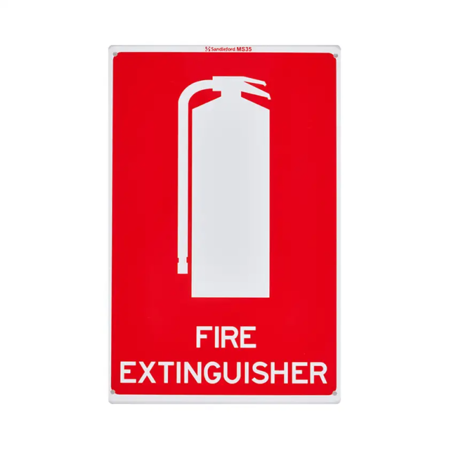 Sandleford Fire Extinguisher Symbol Safety Sign 300 x 225mm MS35