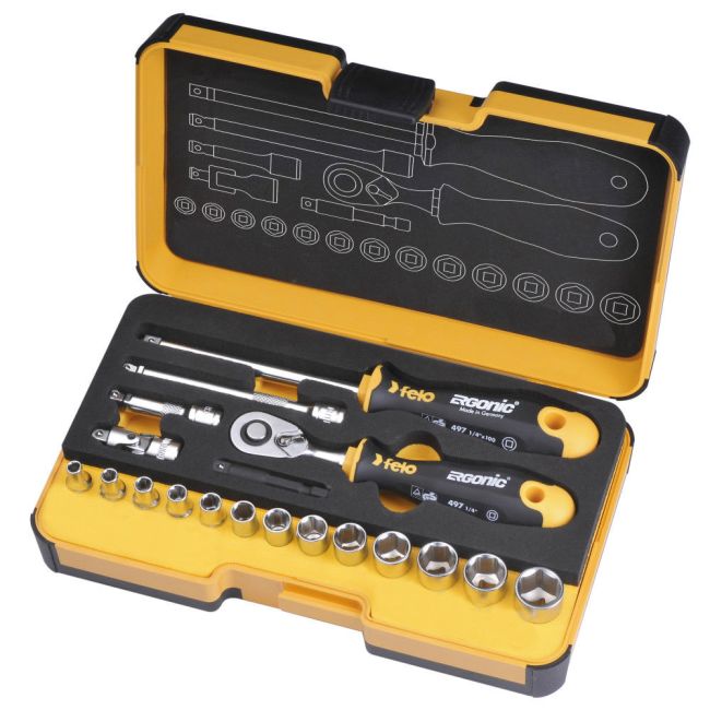 Felo 19 Piece 6 Point Socket Set IMPERIAL 05781956