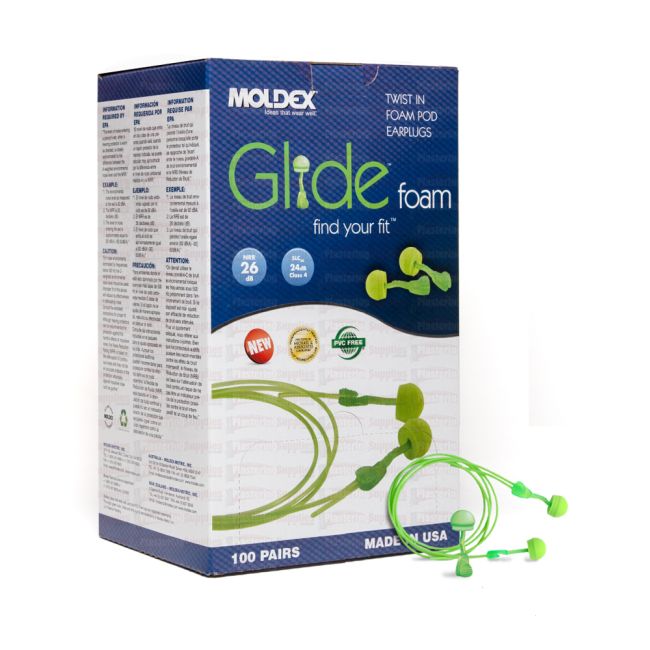 Moldex Ear Plugs 100 Pairs Glide® Foam Twist In 6945