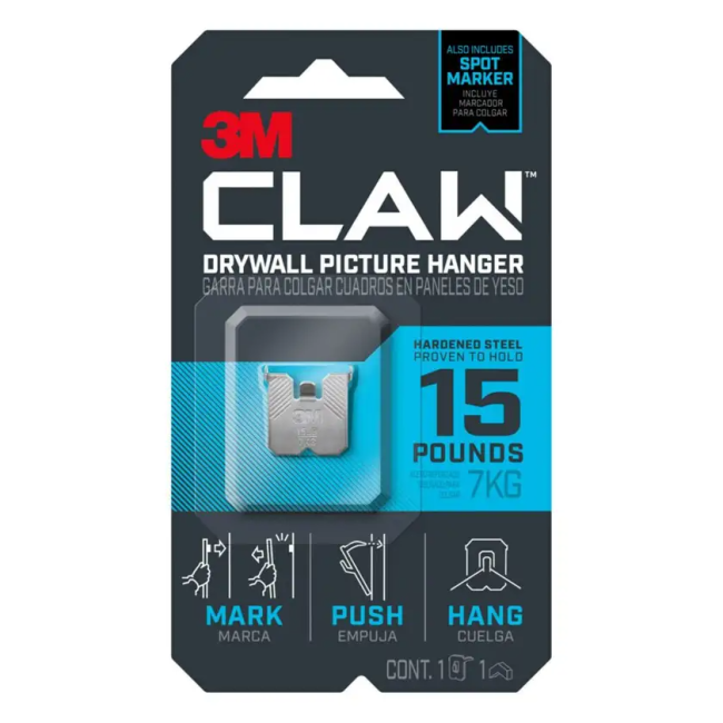 3M Claw Picture Hanger 1 Hgr/Mkr 7Kg 70009119135