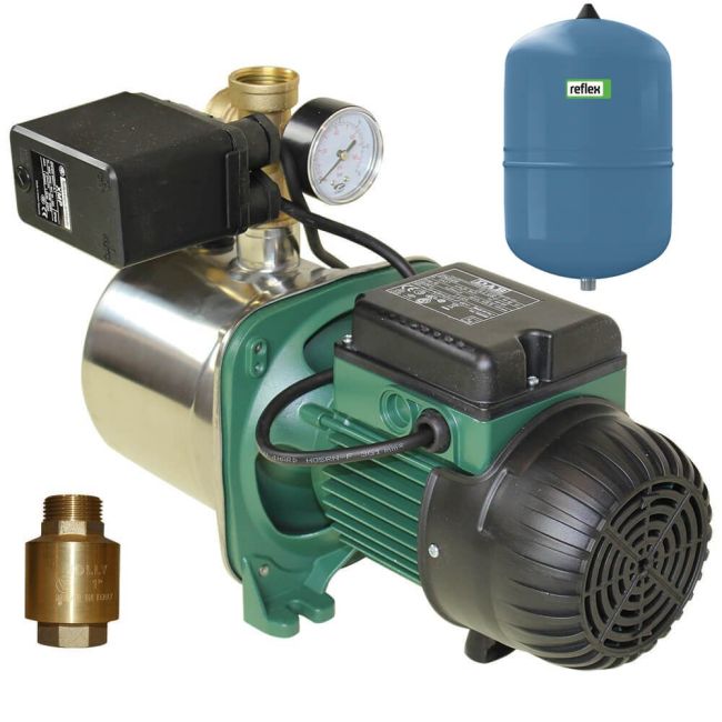DAB DAB-JINOX62MP-8V - Surface Mounted Jet Pump with PressureSwitch + 8L Vertical Pressure Tank DAB-JINOX62MP-8V