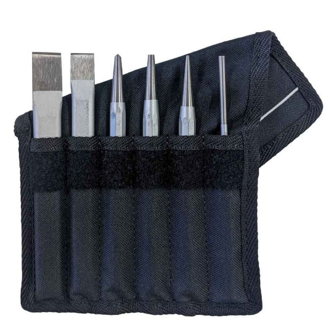Stahlwille SET  6PC PIN / CHISEL PUNCH TEXTILE WALLET SW102-108/6 - 98812203