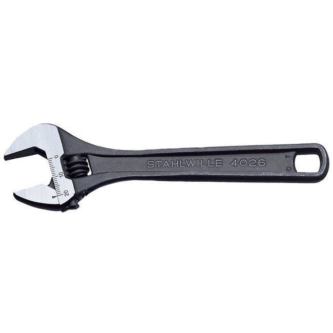 Stahlwille WRENCH  100MM (4")  ADJUSTABLE  LEFT HAND  CV GUNMETAL FINISH SW4026 4 - 40260104