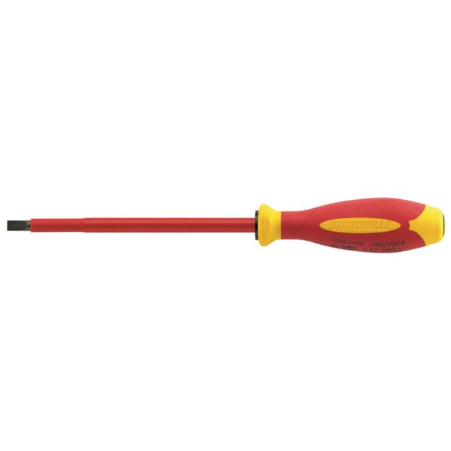 Stahlwille SCREWDRIVER 0.8X4.0 VDE DRALL+   100MM LONG SLOTTED BLADE SW4660 VDE 4 - 46603040
