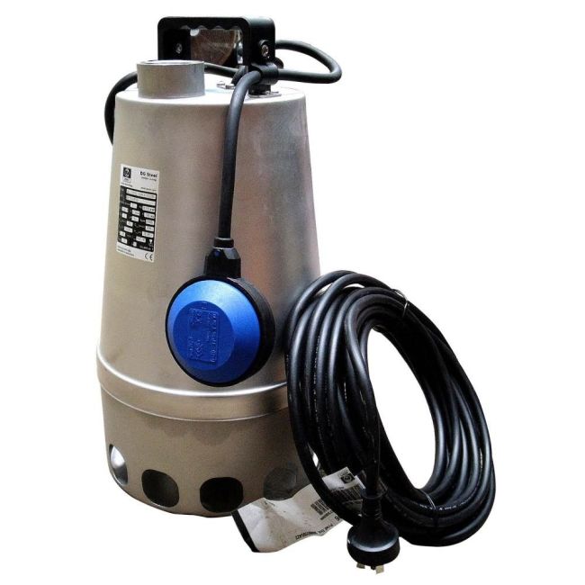 Zenit  PUMP SUBMERSIBLE SLIGHTLY DIRTY WATER 360L/M 10M 0.75KW 240V ZEN-DGSTEEL75MA