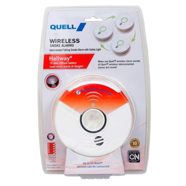 Quell Wireless Photoelectric Hallway Smoke Alarm Voice Alert 137071