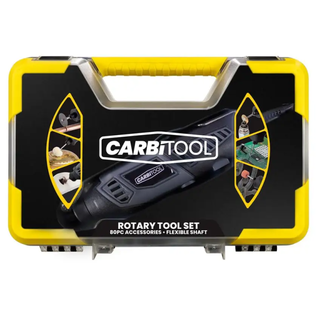 Carb-I-Tool 80 Piece Rotary Tool Set with Flex Shaft CRTK080A
