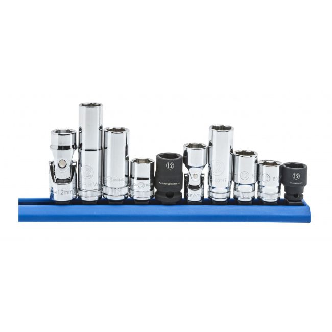 GearWrench Socket Set 10 Piece 1/4" and 3/8" Drive 6 Point 12MM 80576