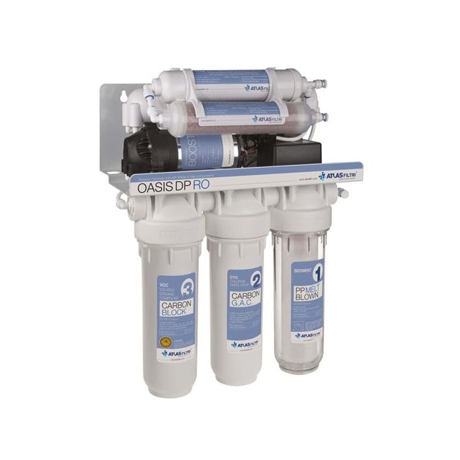 Atlas Filtri Oasis DP Underbench Reverse Osmosis RO w/Booster Pump ATL-OASISDPTRIO50PUMP