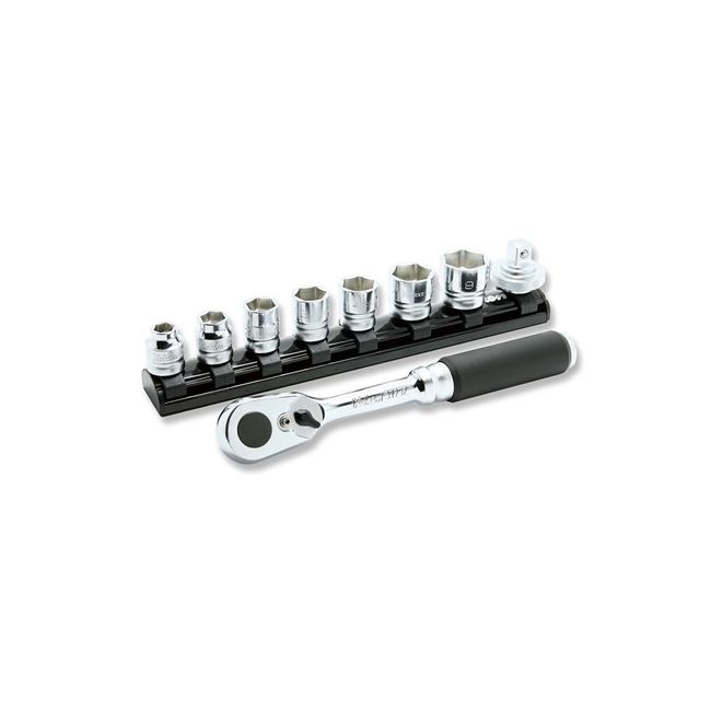 Koken 3/8" Dr 6 Point Metric Socket Set 9 Piece On Magnetic Rail KO3285ZE