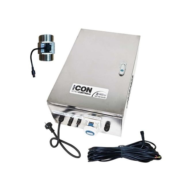 Bianco iCONSolar Stainless Steel Pro Control Plug & Play with Flow meter 40 BIA-SS-SOLCONTPRO-SSFLOW40