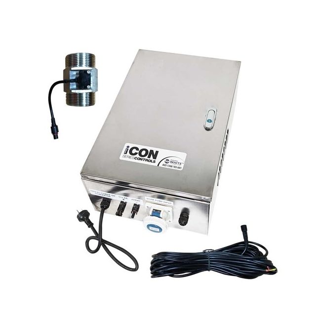 Bianco iCONSolar Stainless Steel Pro Control Plug & Play with Flow meter 50 BIA-SS-SOLCONTPRO-SSFLOW50