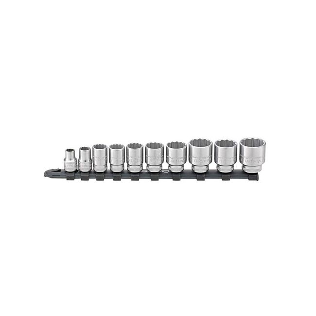 Stahlwille 10-Piece 8-24mm 3/8" DR Socket Set on Rail SW45/10-12917 - 96052010
