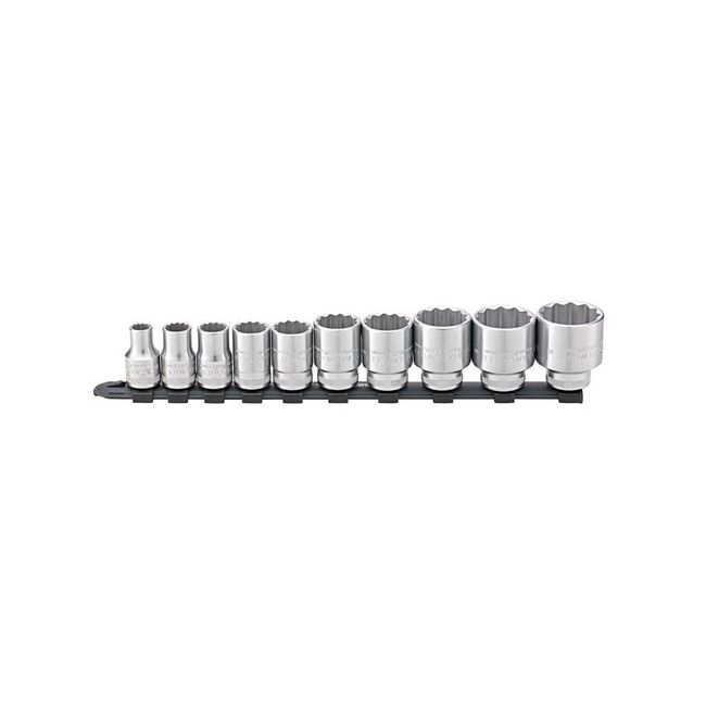 Stahlwille 10PC 10-32mm 1/2" Square Drive Socket Set on Rail SW12918/10-50