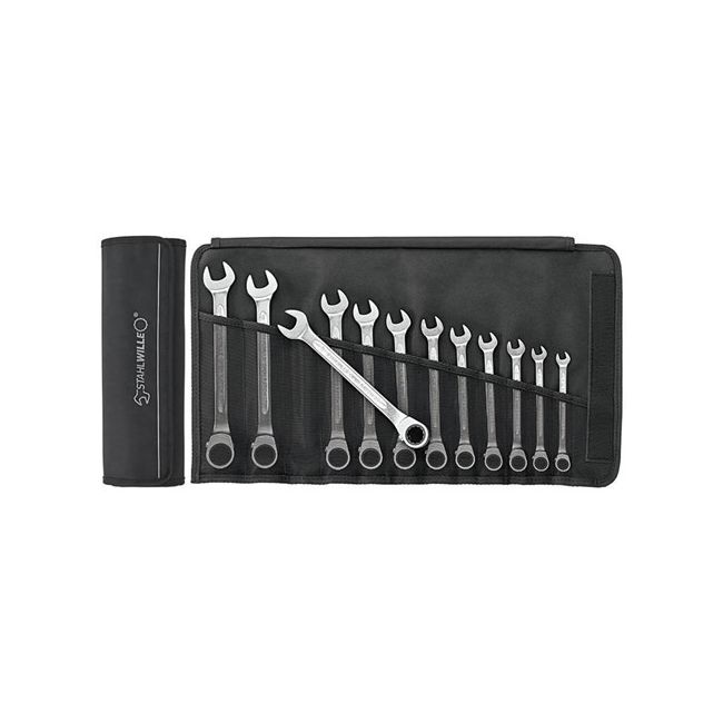 Stahlwille 12-Piece 8-19mm Reversible Combination Ratcheting Spanner Set 96411712