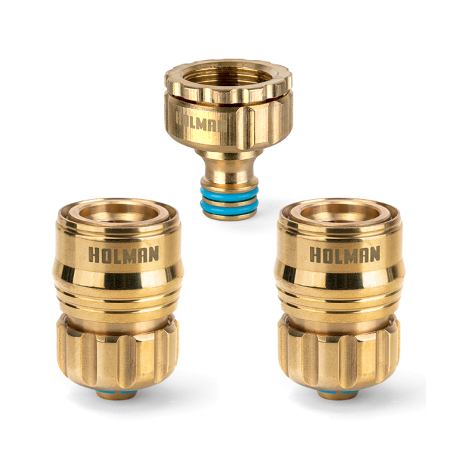 Holman 12mm Brass 3 Piece Connector Set 8530H