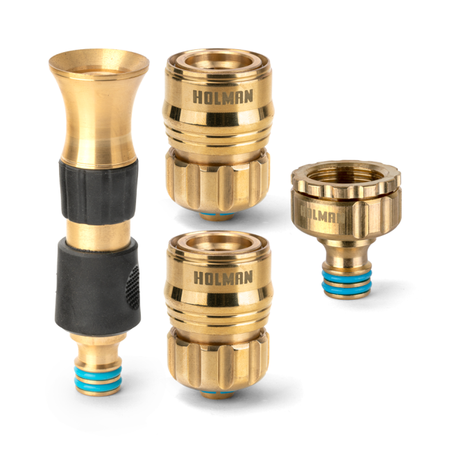 Holman 12mm Brass 4 Piece Hi-Flow Nozzle Connector Set 8540H