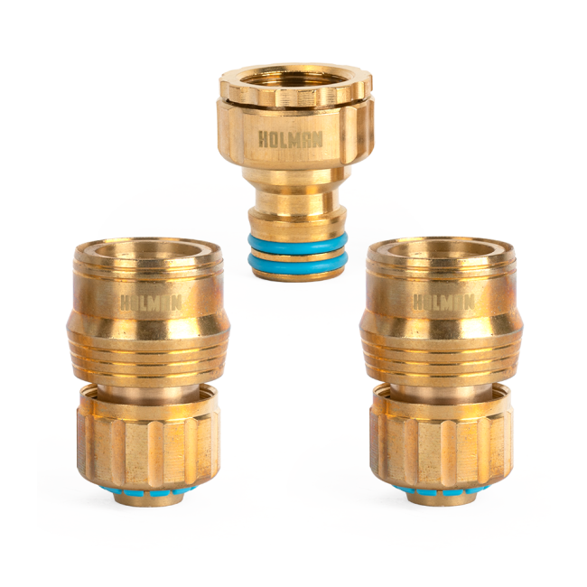 Holman 18mm Brass 3 Piece Connector Set 8550H
