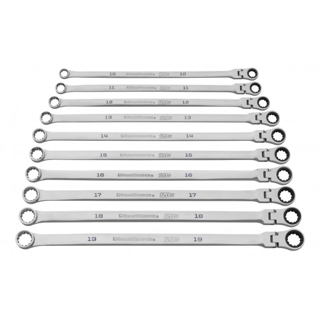 GearWrench 10 Piece 120XP XL Flex Head Ratcheting Metric Wrench Set 86126