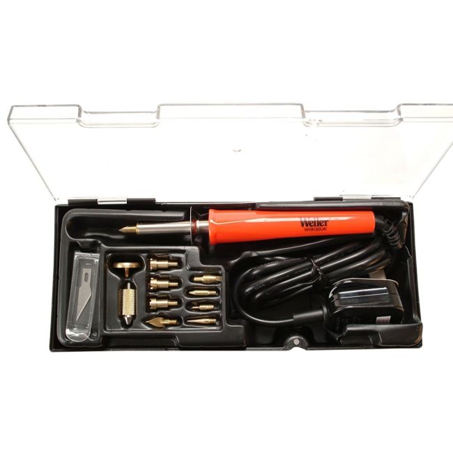 Weller Wood Burning Iron And Hobby Kit 30w 15 Piece Short Barrel WHK30AU