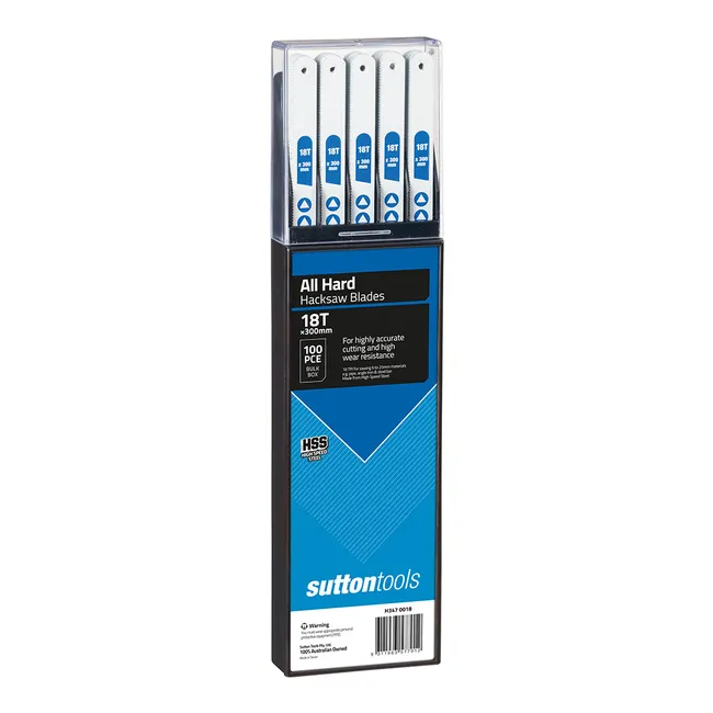 Sutton 100PC 300mm 18TPI Hard HSS Hacksaw Blade H3470018