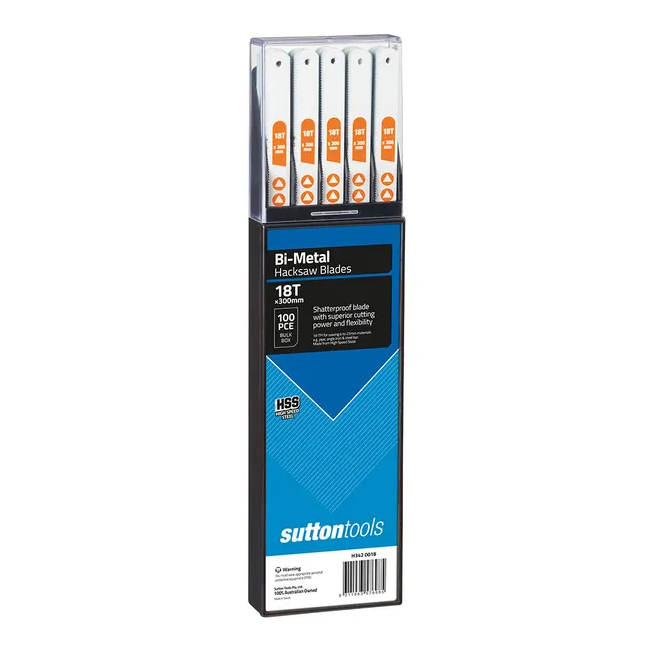 Sutton 100PC 300mm 18TPI Bi-Metal Hacksaw Blade H3420018