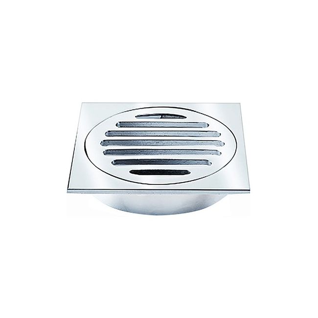 DTA Floor Drain 80mm Square Chrome Plated Brass FDCBSQ080