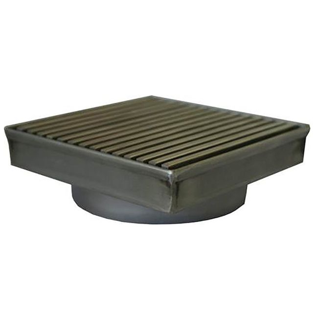 DTA Floor Drain 110mm Square 76mm Outlet Stainless Steel Grate Cover FLDR110GR