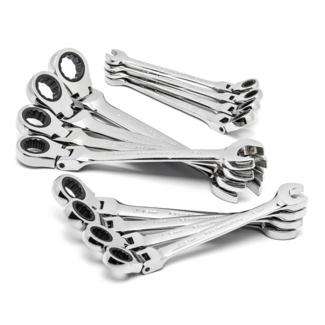 GearWrench Ratcheting Wrench Set 12 Piece 12Pt Metric Flex Combination 9901D