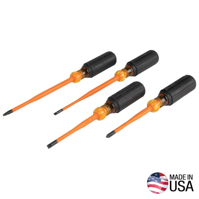 Klein 4-Piece Slim-Tip Insulated S/Driver Set Cabinet Sq A-33734INS