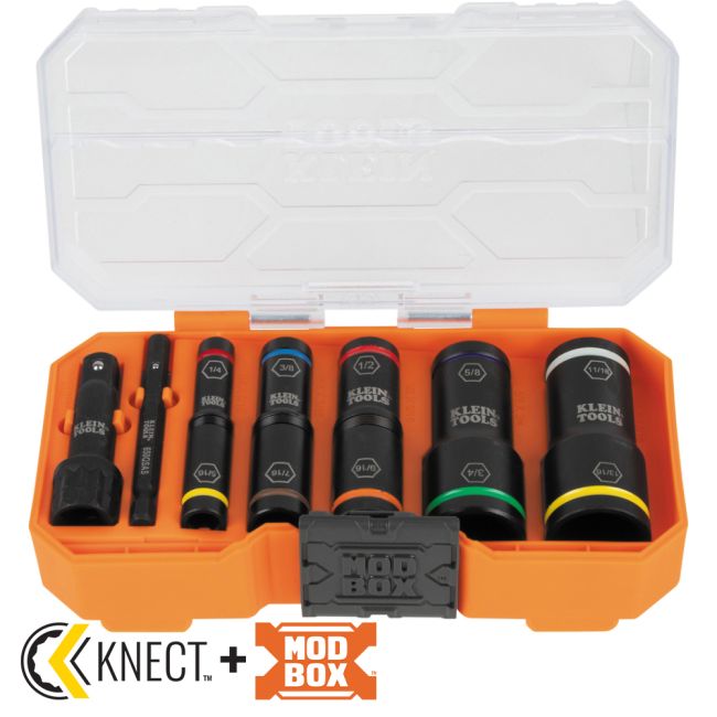 Klein Knect Impct Rtd Hd Deep Well Flp Skt Set A-65618