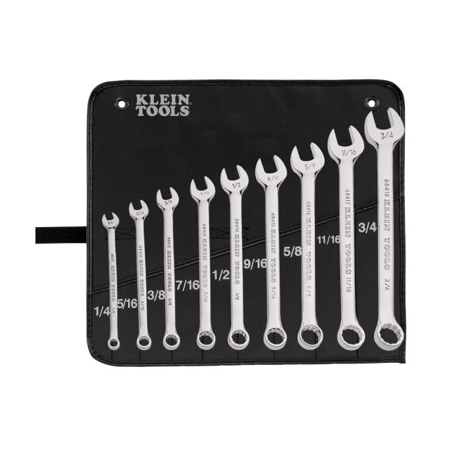 Klein 9Pce Combo Wrench Set Imperial A-68402