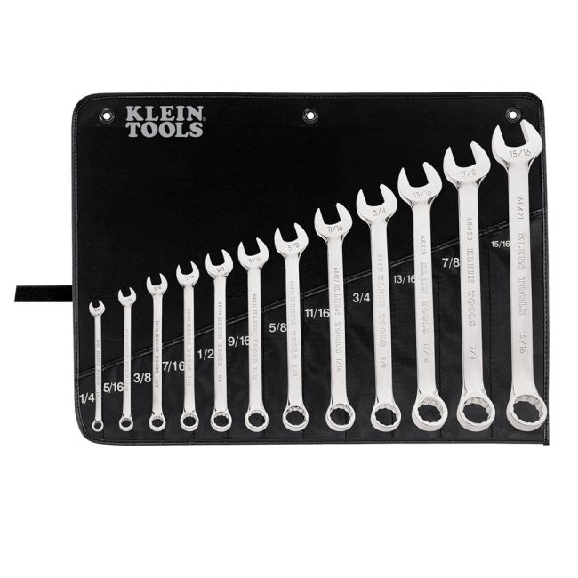 Klein 12Pce Combo Wrench Set Imperial A-68404