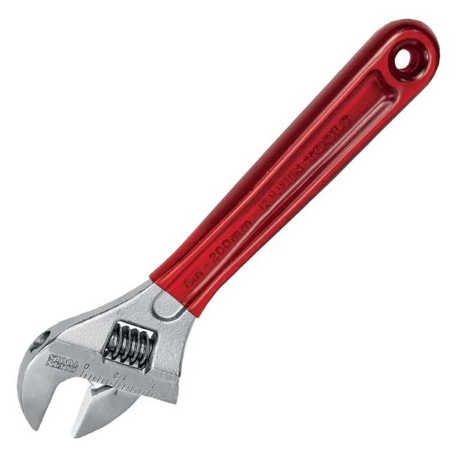 Klein 8inch Adjustable Wrench Extra-Capacity Dipped A-D507-8