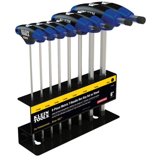 Klein Hex Key Set Metric Journeyman T-Handle 15.2 cm with Stand 8-Piece A-JTH68M