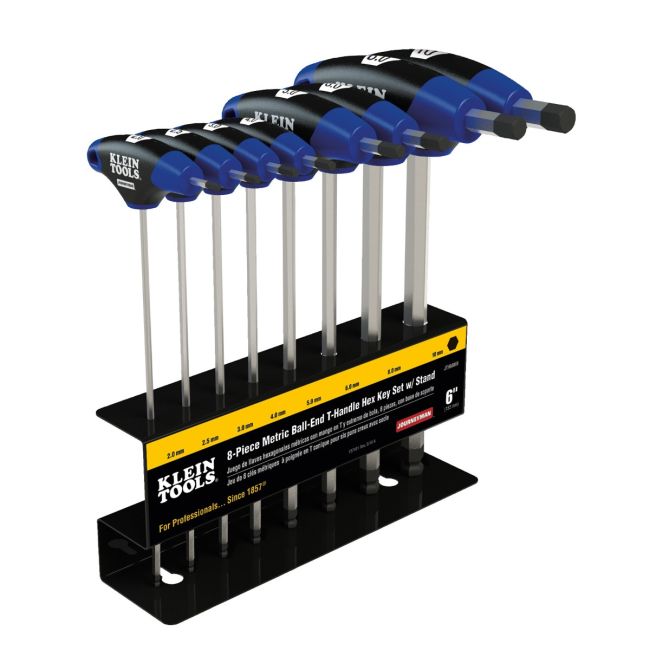 Klein Hex Kit Set Metric Ball End T-Handle 15.2 cm with Stand 8-Piece A-JTH68MB