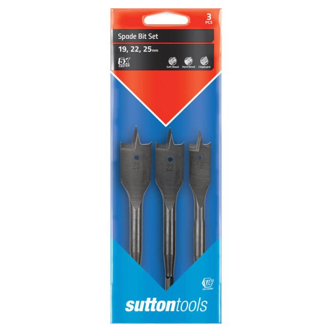 Sutton 3PC 19-25MM D501 Supabore Spade Bit Set D501SS3
